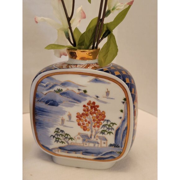 Vntg OMC Otagiri Japanese Imari 9 3/4" Bowl & 4 1/2" Vase Set Porcelain Stunning - Picture 6 of 13